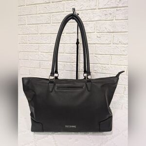 BuffBunny Collection Game Changer Black Vegan Leather Tote Insulated Cooler Bag